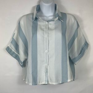 Shein Blue/White Striped Top M